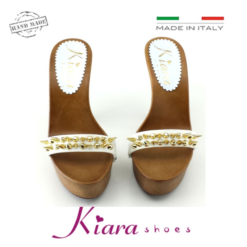 CLOGS WITH POINTS -K9311 BIANCO