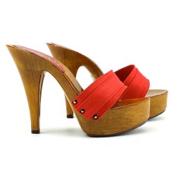 K9101 - Zoccolo ROSSO donna Tacco 13 BROWN