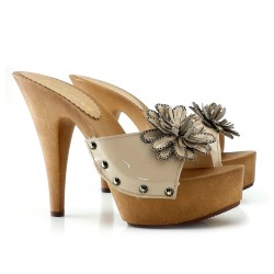 ZOCCOLI CUOIO TACCO 13 CM-K9330 CUOIO