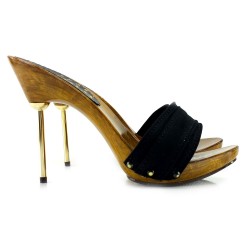 HOLZSCHUHE  SCHWARZ-K32101 NERO