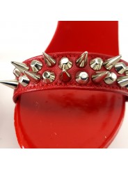 RED CLOG HEEL GOLD STUDS