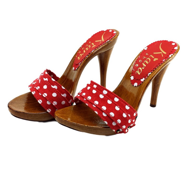 Lady  Clogs  Pois Red
