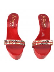 RED LACQUERED CLOGS