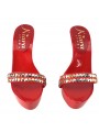 RED LACQUERED CLOGS