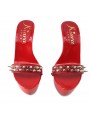 RED CLOG HEEL GOLD STUDS