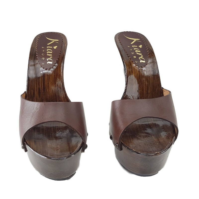 BROWN WOMAN CLOGS  HEEL BROWN WOMAN CLOGS  HEEL