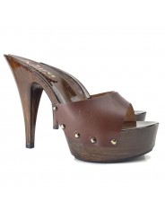 BROWN WOMAN CLOGS  HEEL