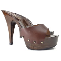 ZOCCOLI IN CUOIO MARRONE