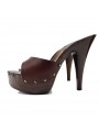 BROWN WOMAN CLOGS  HEEL BROWN WOMAN CLOGS  HEEL