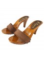 CONFORTABLE HEEL BROWN CLOGS WOMAN