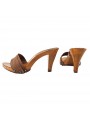 CONFORTABLE HEEL BROWN CLOGS WOMAN