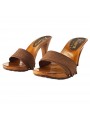 CONFORTABLE HEEL BROWN CLOGS WOMAN