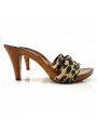 HOLZSCHUHE  LEOPARD 9 CM