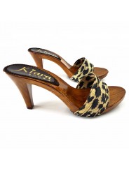 HOLZSCHUHE  LEOPARD 9 CM