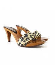 HOLZSCHUHE  LEOPARD 9 CM