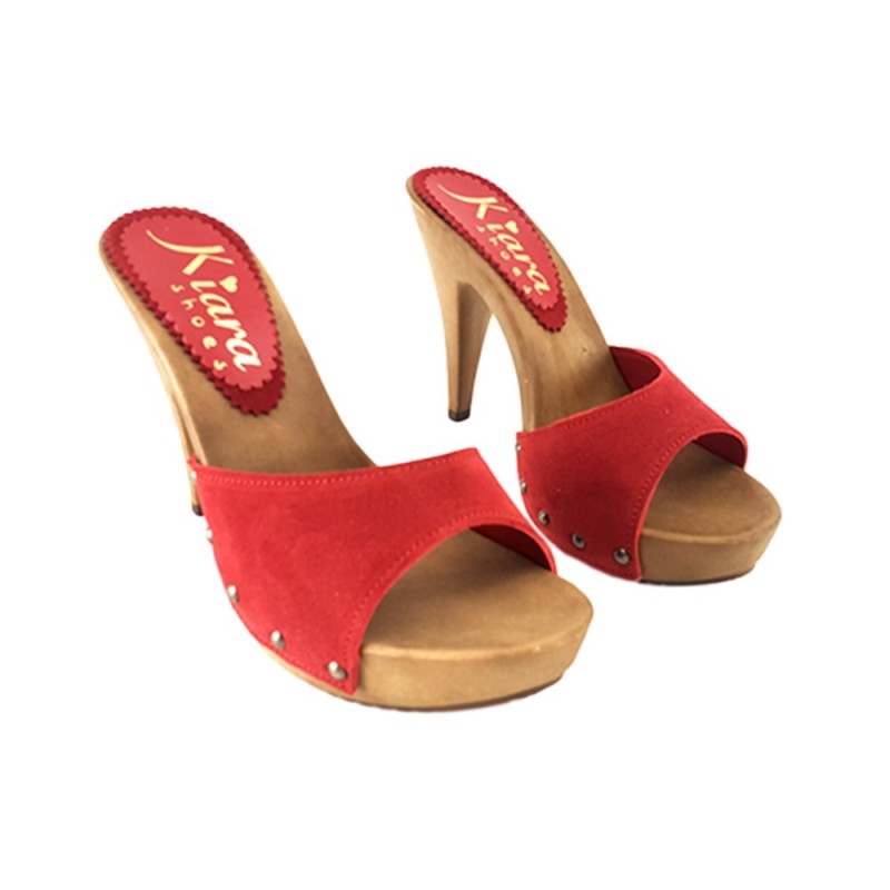 SABOT DE SUÈDE ROUGE AVEC TALON 11