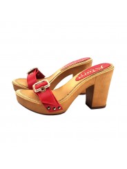 Women's Comfort RED clogs- natural leather