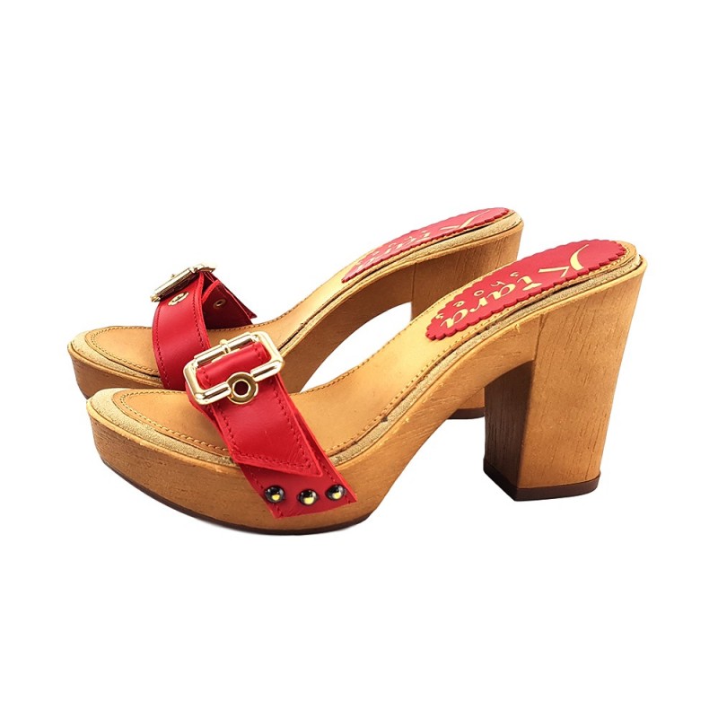 CHAUSSURES ROUGE CUIR TALON 10 CM