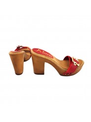 Women's Comfort RED clogs- natural leather