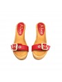 Women's Comfort RED clogs- natural leather