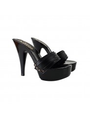 SABOT NOIR CUIR