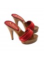 SABOT EN VELOURS ROUGE