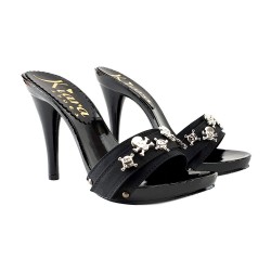 BLACK CLOGS -HEEL 12- KM7501