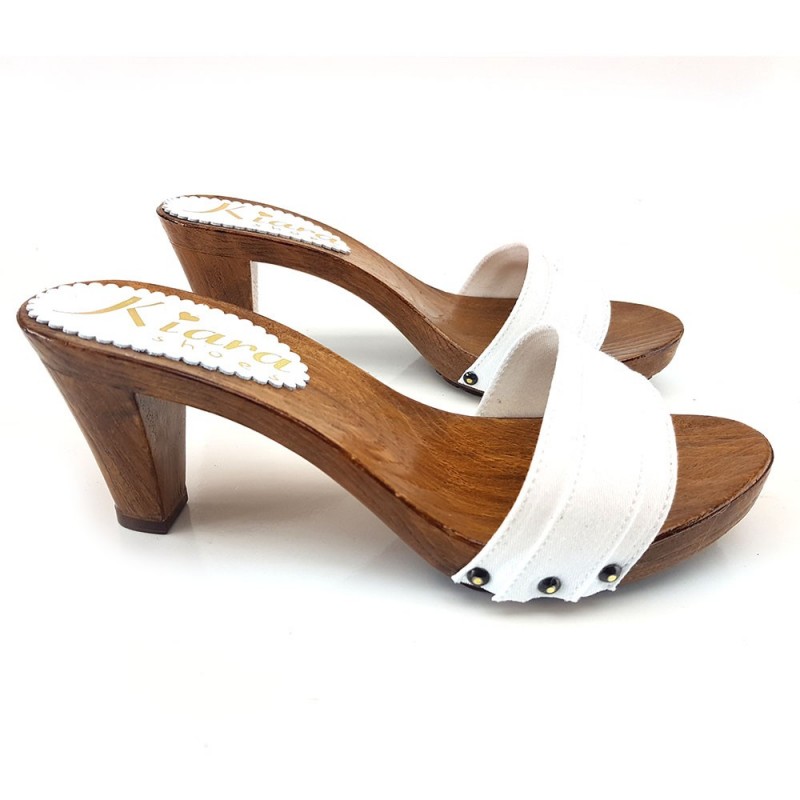 BEQUEME HOLZSCHUHE BIANCO