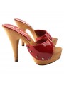 CLOGS PATENT RED STILETTO HEEL 13 CLOGS PATENT RED STILETTO HEEL 13