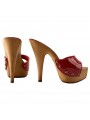 CLOGS PATENT RED STILETTO HEEL 13 CLOGS PATENT RED STILETTO HEEL 13
