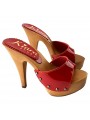 CLOGS PATENT RED STILETTO HEEL 13 CLOGS PATENT RED STILETTO HEEL 13