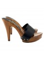 SABOT NOIR EN CUIR TALON 11 SABOT NOIR EN CUIR TALON 11