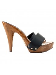 SABOT NOIR EN CUIR TALON 11