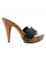 SABOT NOIR EN CUIR TALON 11 SABOT NOIR EN CUIR TALON 11