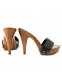 SABOT NOIR EN CUIR TALON 11 SABOT NOIR EN CUIR TALON 11