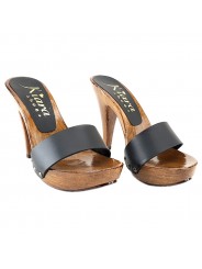 SABOT NOIR EN CUIR TALON 11