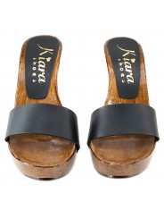 SABOT NOIR EN CUIR TALON 11