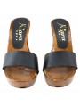 SABOT NOIR EN CUIR TALON 11 SABOT NOIR EN CUIR TALON 11