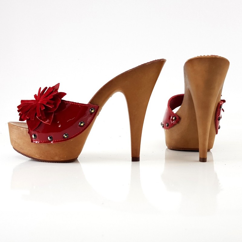 HOLZSCHUHE FARBEN MIT ROT
