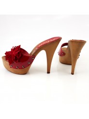 SABOT AVEC FLEUR ROUGE