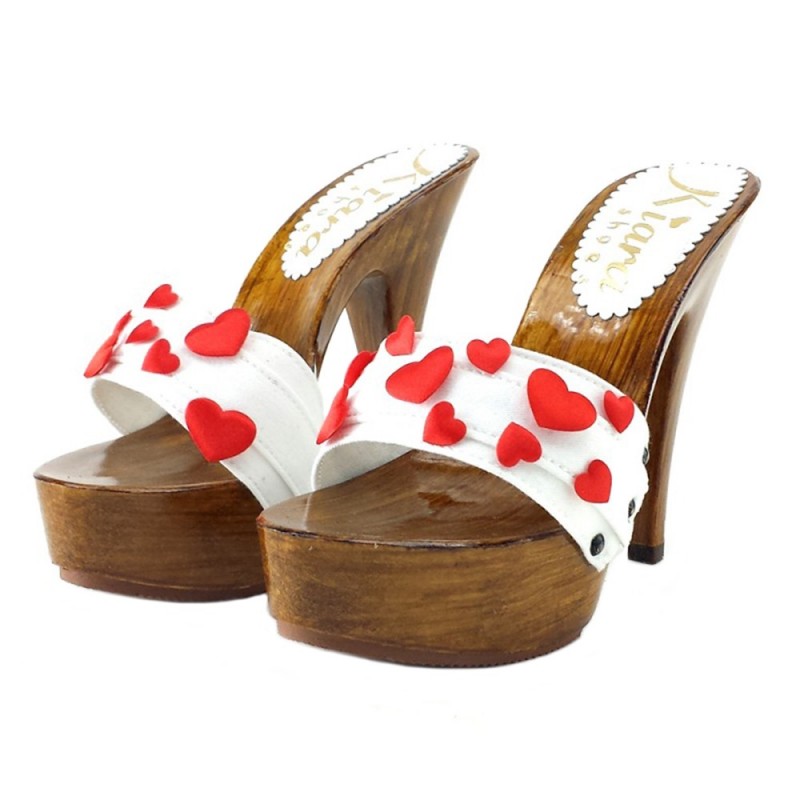 WOMAN HEEL 13 CLOGS - WHITE
