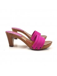 BEQUEME FUXIA HOLZSCHUHE