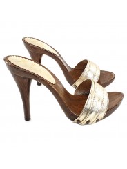 GOLDENE HOLZSCHUHE ABSATZ 12