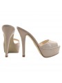 SABOT EN CUERO BEIGE REAL HASTA EL N ° 42