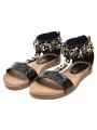 BLACK SANDALS WITH FLOWERS