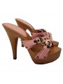 SABOTS EN CUIR ROSA