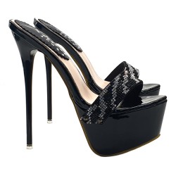 SABOT NOIR TALON 17 CM N. JUSQU'À 44