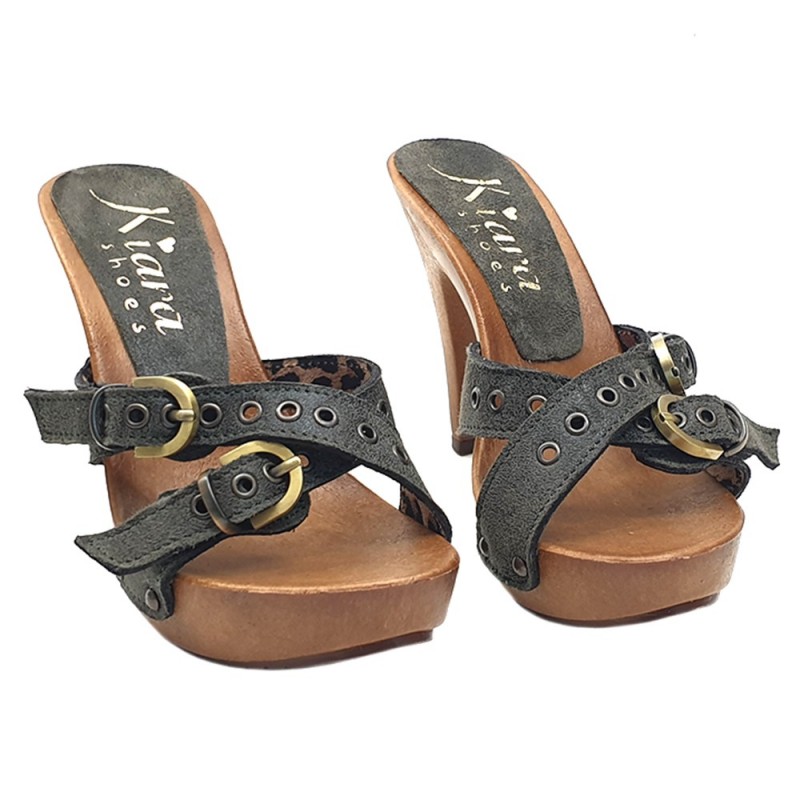 SABOT POUR FEMME VERT MILITAIRE SABOT POUR FEMME VERT MILITAIRE