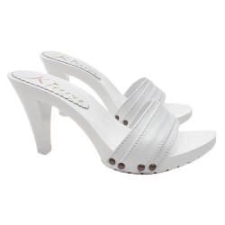 TOTAL WHITE HEEL CLOGS
