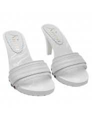 SABOTS AVEC BANDE EN CUIR BLANC